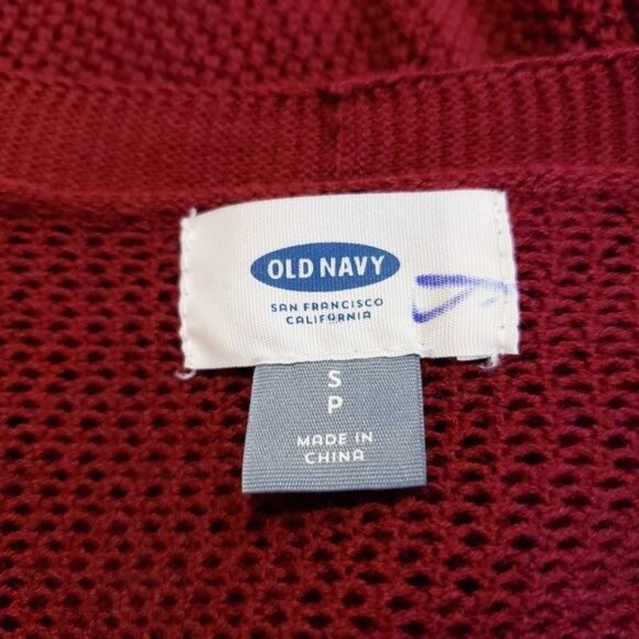 Old Navy Burgundy Red Open Knit Dolman Sleeve Cardigan Sweater Womens Size Small - Picture 6 of 8